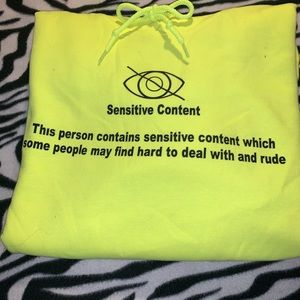 Neon sensitive content hoodie